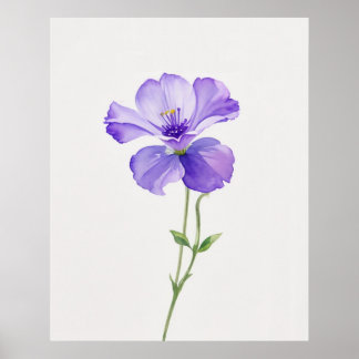 februari Violet Birth Flower Poster