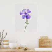 februari Violet Birth Flower Poster (Keuken)