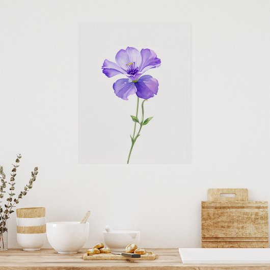 februari Violet Birth Flower Poster (Keuken)