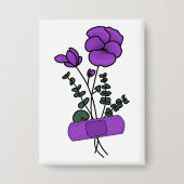 Februari Violet Flower Bandaid Button (Voorkant)