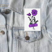 Februari Violet Flower Bandaid Button (Insitu)