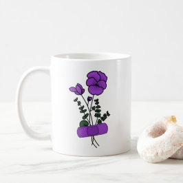 Februari Violet Flower Bandaid Koffiemok