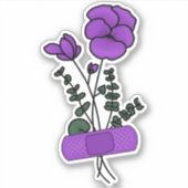 Februari Violet Flower Bandaid Sticker (Voorkant)