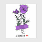 Februari Violet Flower Bandaid Sticker (Vel)