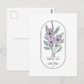 Februari Violet Geboorte Bloem Briefkaart (Voorkant / Achterkant)