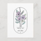 Februari Violet Geboorte Bloem Briefkaart (Voorkant)