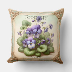 Februari Violet Geboorte Bloem Symboliek Botanisch Kussen