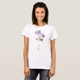 Februari Violet Geboorte Maand Bloem T-shirt