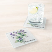 Februari Violet Glass Onderzetter (Schuin)
