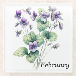 Februari Violet Glass Onderzetter