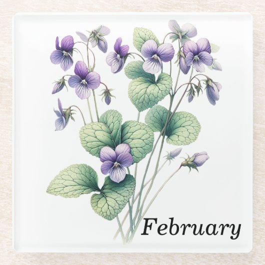 Februari Violet Glass Onderzetter (Voorkant)
