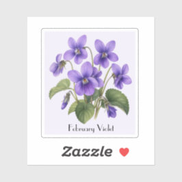 Februari Viooltjes Sticker