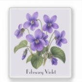 Februari Viooltjes Sticker (Voorkant)