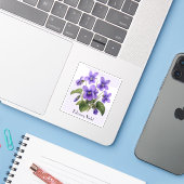 Februari Viooltjes Sticker (Laptop met iPhone)