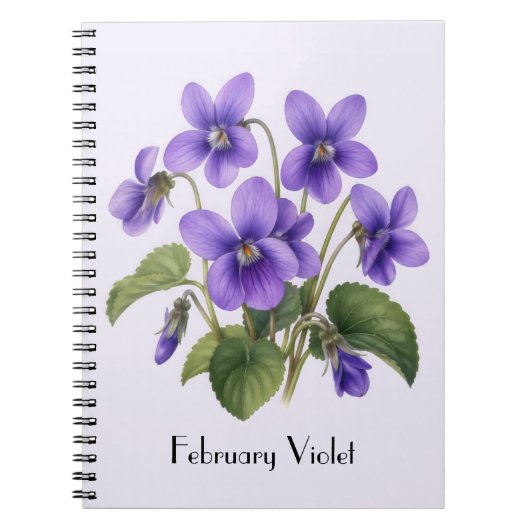 Februari Viooltjesbloemen Notitieboek (Voorkant)