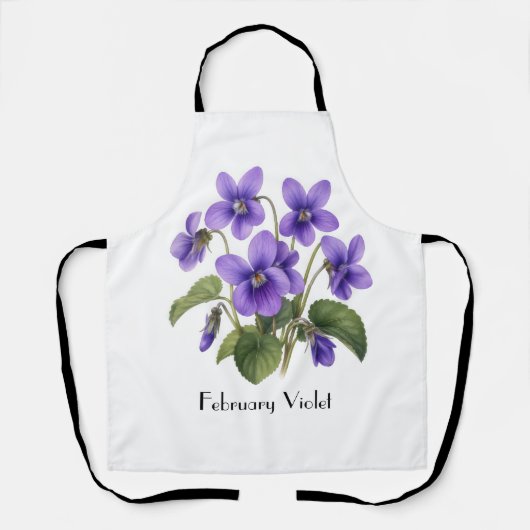 Februari Viooltjesbloemen Schort (Voorkant)