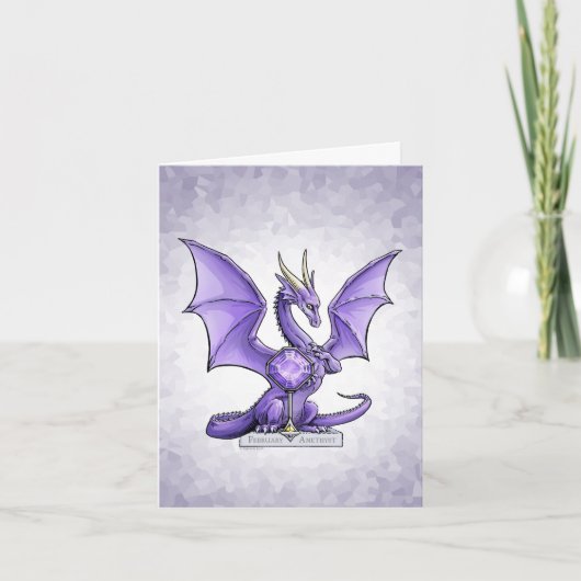 Februari's Geboortesteen Draak: Amethyst Kaart (Voorkant)