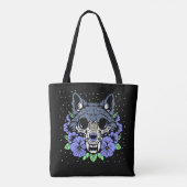 Februari's Violet & Wolf Schedel Tote Bag (Achterkant)