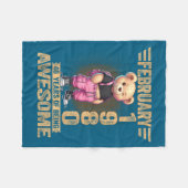 February 1980 46th Birthday 46 Year Teddy Bear Bei Fleece Deken (Voorkant (Horizontaal))