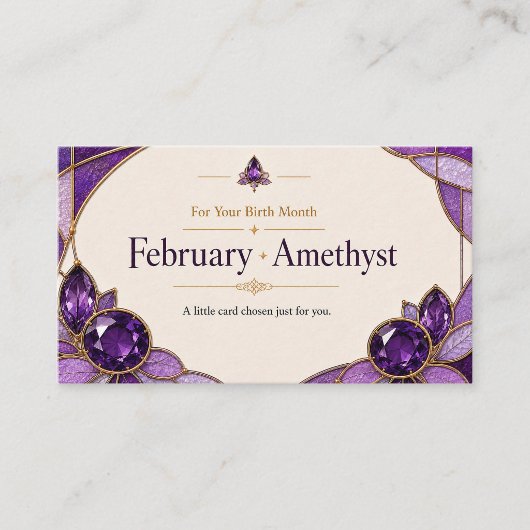 February Amethyst Birthstone Customer Connection S Visitekaartje