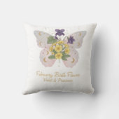 February Birth Flower Decorative Pillow Kussen (Achterkant)