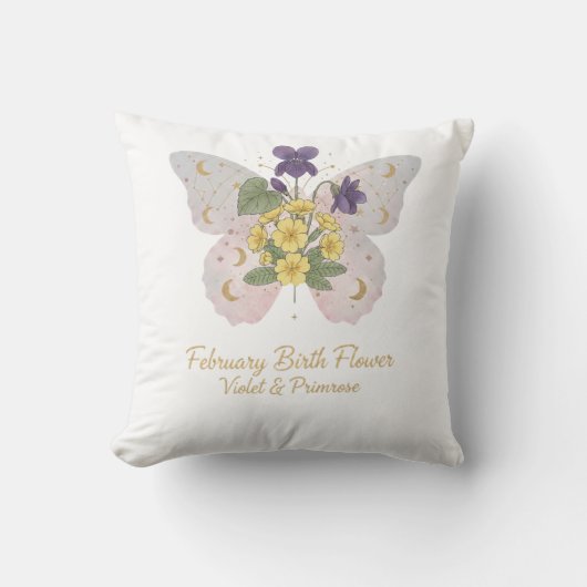 February Birth Flower Decorative Pillow Kussen (Voorkant)
