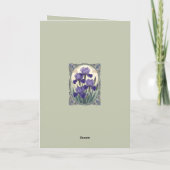 February Birth Flower Iris Flowers Art Nouveau Sty Kaart (Achterkant)