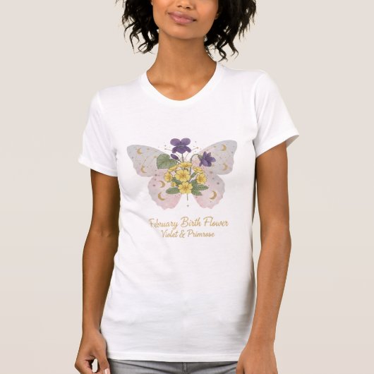 February Birth Flower T-Shirt - Elegant Violet (Voorkant)
