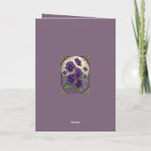 February Birth Flower Viola Flowers Art Nouveau St Kaart (Achterkant)