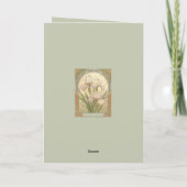 February Birthday Iris Flowers Art Nouveau Style Kaart (Achterkant)