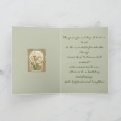 February Birthday Iris Flowers Art Nouveau Style Kaart (Binnen)