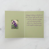 February Birthday Viola Flowers Art Nouveau Style Kaart (Binnen)