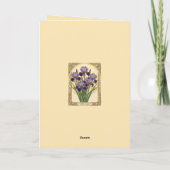 February Irises Birth Flower Art Nouveau Style Kaart (Achterkant)