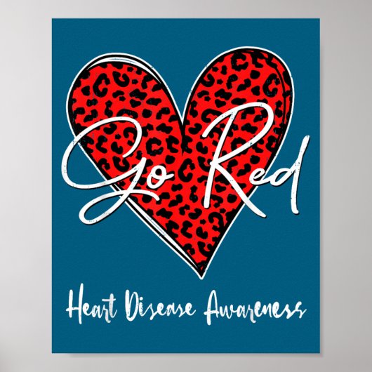 February Is Red Heart Health Heart Disease Awarene Poster (Voorkant)