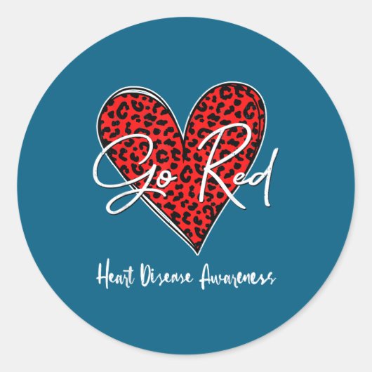 February Is Red Heart Health Heart Disease Awarene Ronde Sticker (Voorkant)