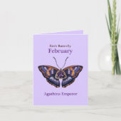 February Purple Agathina Emperor Butterfly Art Kaart (Voorkant)