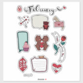 February Sticker Sheet – Sweet Bears & Love Vibes (Vel)