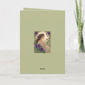 February Viola Birth Flower Art Nouveau Style Kaart (Achterkant)
