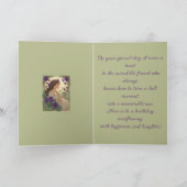 February Viola Birth Flower Art Nouveau Style Kaart (Binnen)