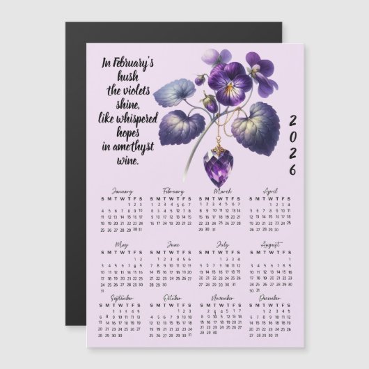 February Violet & Amethyst Calendar  (Voorkant / Achterkant)