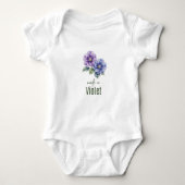 February Violet  Birth Flower Bodysuit Watercolor (Voorkant)