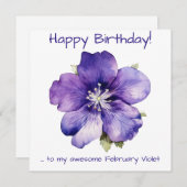 February Violet Feestdagenkaart (Voorkant / Achterkant)