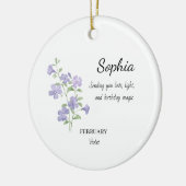 February Violet Personalized Birthday Keramisch Ornament (Links)