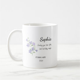 February Violet Personalized Birthday Koffiemok
