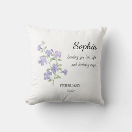 February Violet Personalized Birthday Kussen