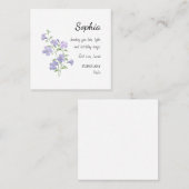 February Violet Personalized Birthday Vierkante Visitekaartje (Voorkant / Achterkant)