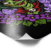 February Zombie Witch with Gems and Flowers Foto Afdruk (Hoek)