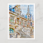 Fecamp Normandie France Travel Waterverf Sketch Briefkaart (Voorkant)