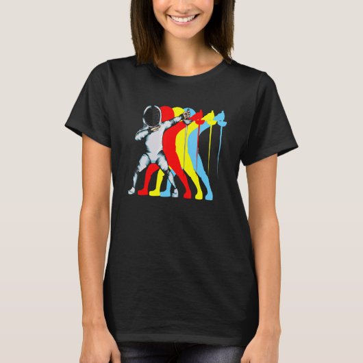 Fechtkunste Dabbing Epee Duel Fecht an Fechtkunst T-shirt (Voorkant)