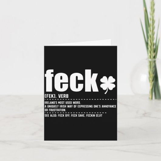 Feck Definitie Grappige Ierse Uitspraken Ierse Sha Kaart (Voorkant)